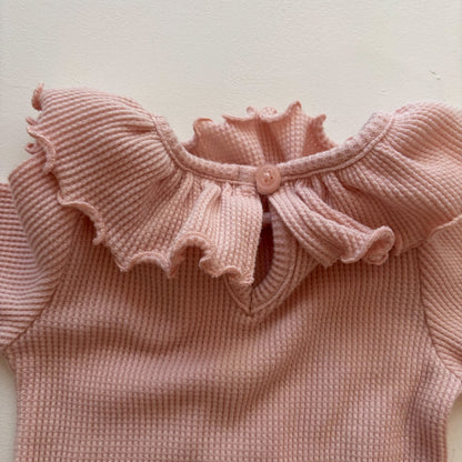 Light Pink Waffle Bodysuit (0-3M)