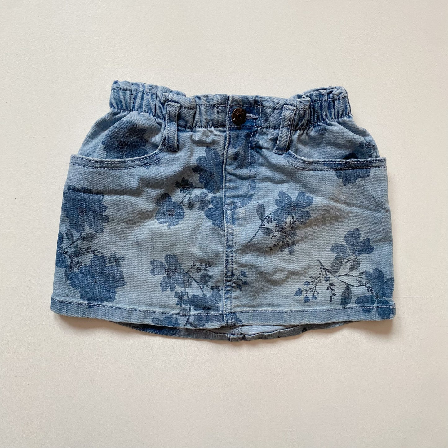 Floral Print Denim Skirt (3T)