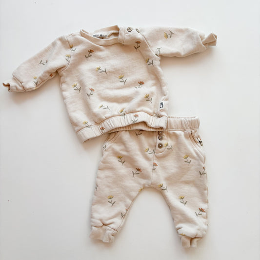 Cream Floral Sweatsuit (3-6M)