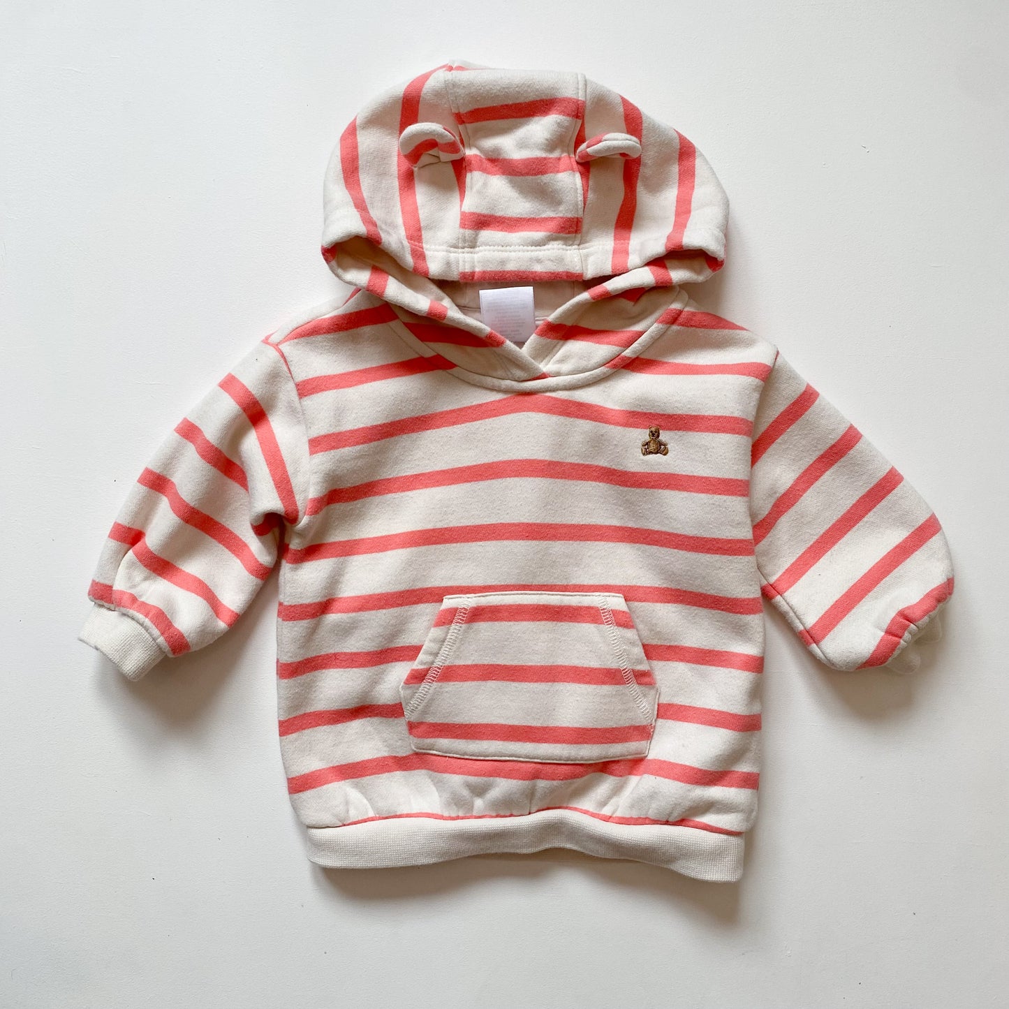 Coral Striped Hoodie (6-12M)