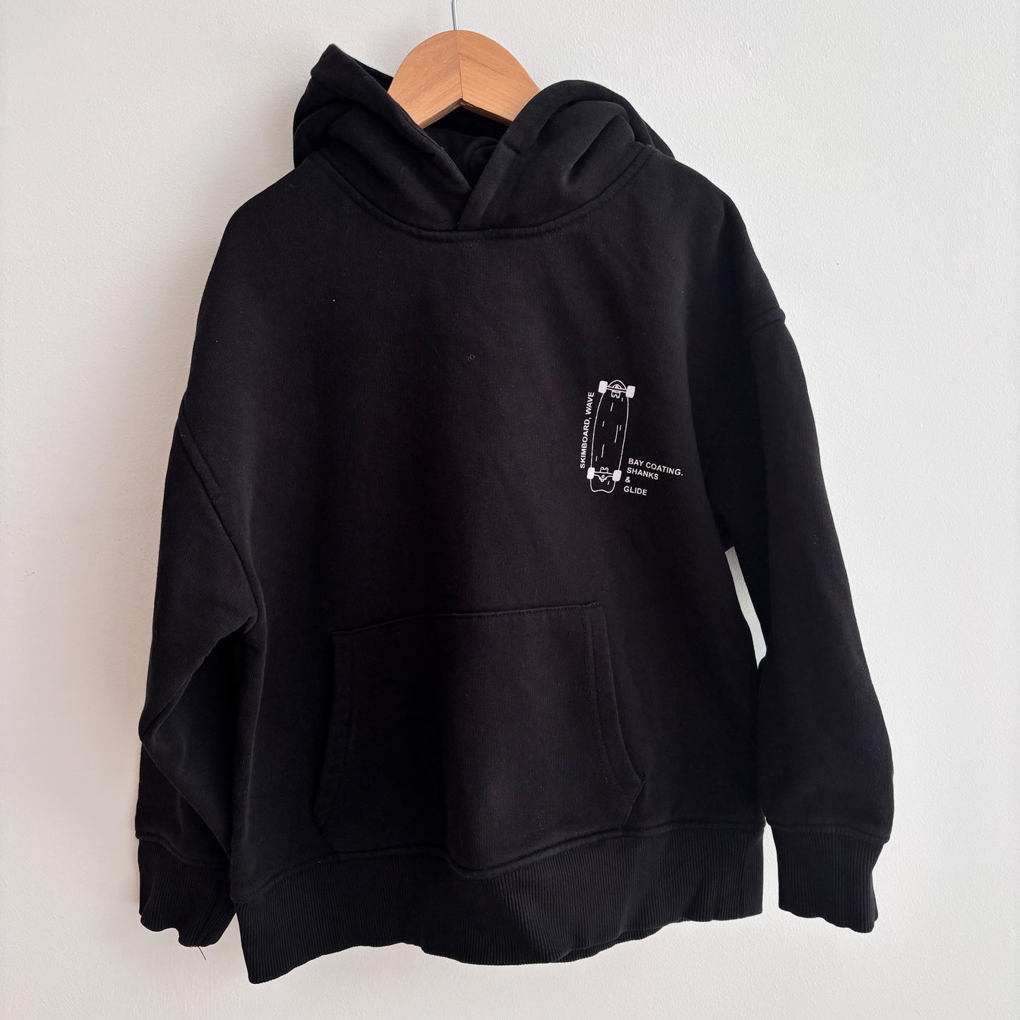 Black Hoodie w/ Skateboard Graphic (7Y)