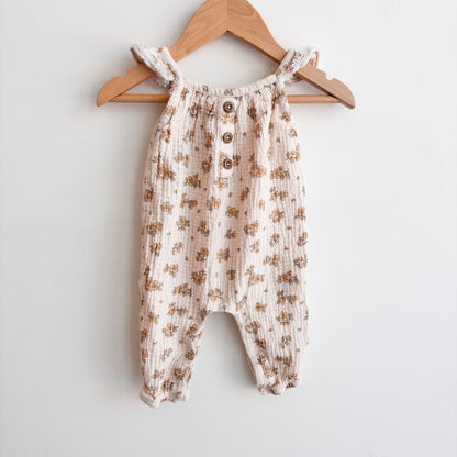 Cream Muslin Romper (3-6M)