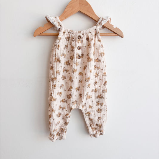 Cream Muslin Romper (3-6M)