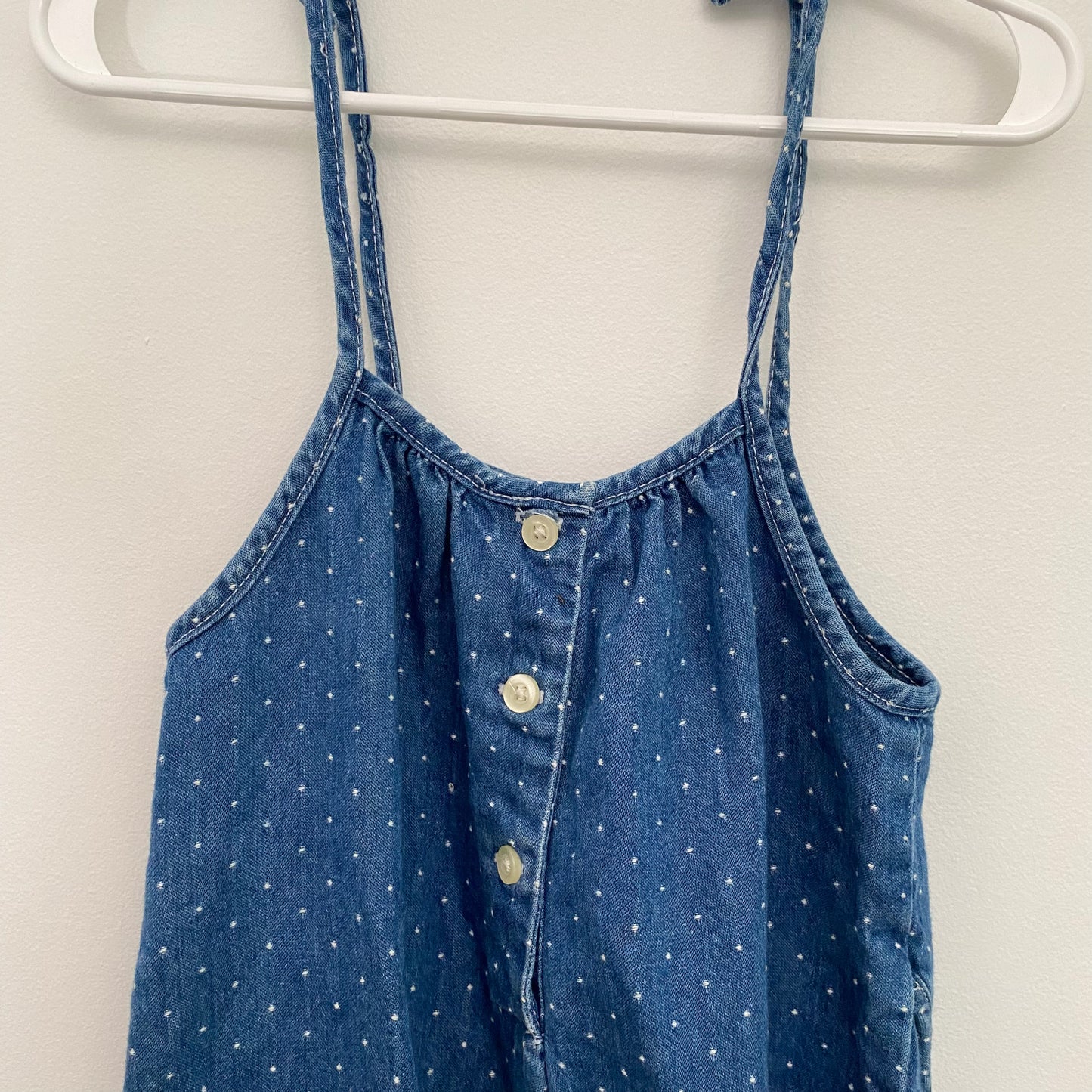 Chambray Dot Print Romper (6-12M)