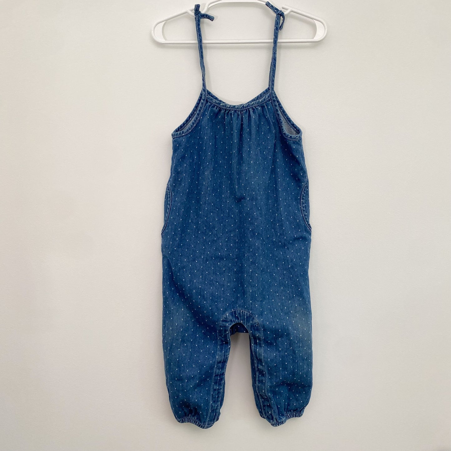 Chambray Dot Print Romper (6-12M)