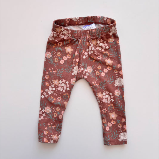 Brown Floral Bamboo Leggings (0-6M)