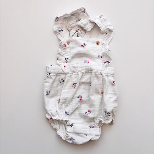 White Gauze Romper Overalls (6-9M)