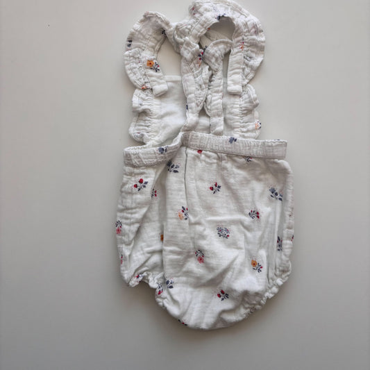 White Gauze Romper Overalls (6-9M)