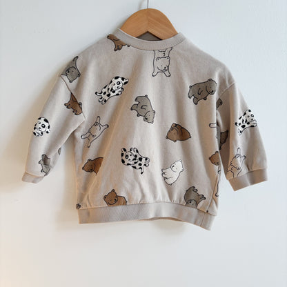 Dog + Bear Print Sweatshirt (9-12M)