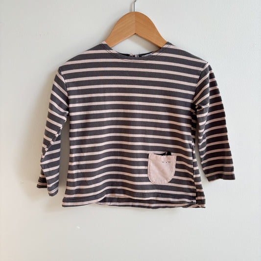 Striped Shirt w/ Animal Pocket (24M)