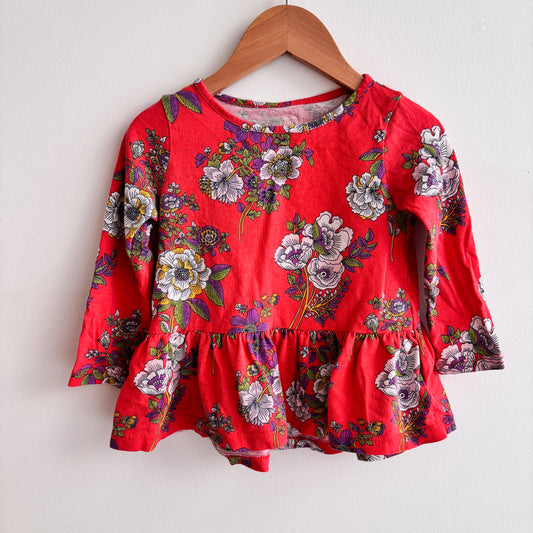 Coral Flower Print Shirt (2T)