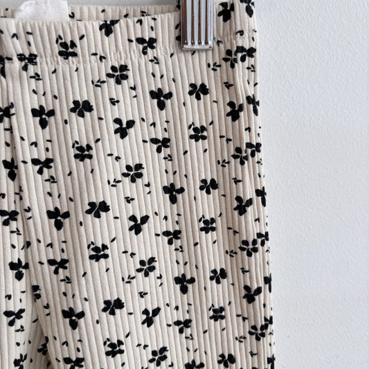 Ribbed FLoral Leggings (3Y)