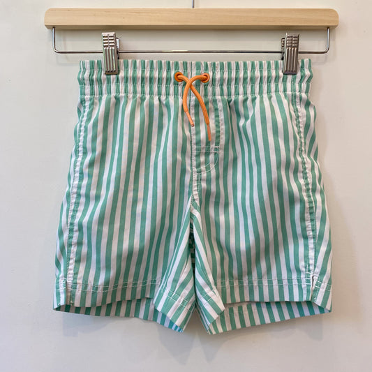 Green Striped Swim Trunks (7Y)