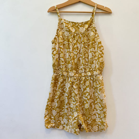 Mustard + White Floral Romper (8Y)