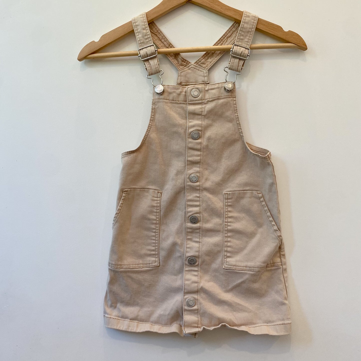 Beige Denim Overall Dress (6X)