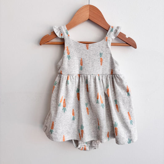 Carrot Print Bodysuit Dress (3-6M)