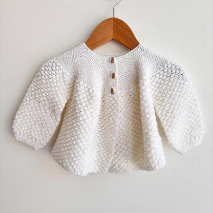 Hand Knit Sweater w/ Bunny Buttons(3-6M)
