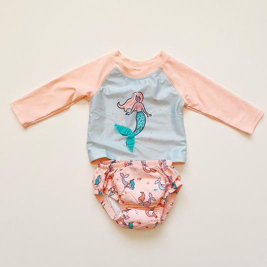 Mermaid Rash Guard + Swim Diaper