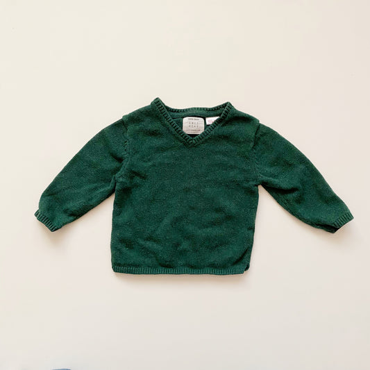 Forest Green V-Neck Sweater (9-12M)