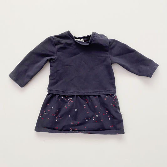 Blue-Grey Sweatshirt Dress (3-6M)